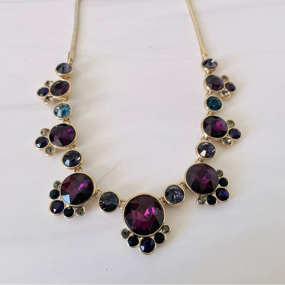 Nine West Rhinestone Bauble Multicolored and Gold Chain Necklace - Picture 4 of 6